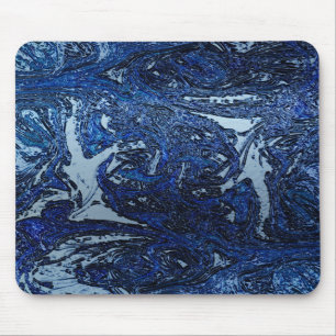 Blue Abstract Wave Splash Cool Urban Art Mouse Pad