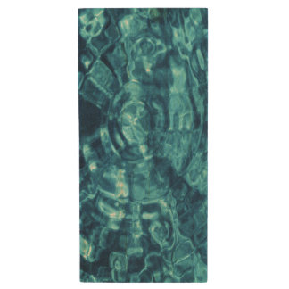 Blue Abstract Wood Flash Drive