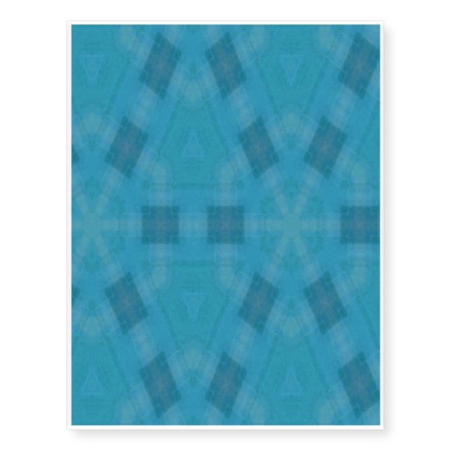Blue abstract wood Pattern Temporary Tattoos (Front)