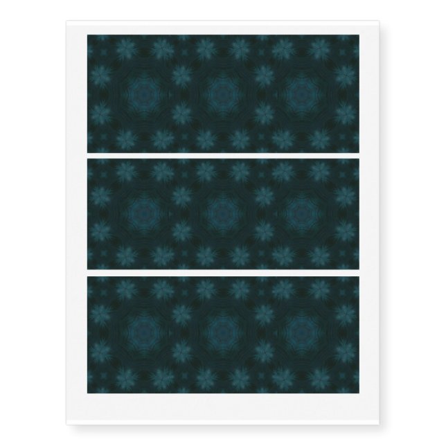 Blue abstract wood temporary tattoos (Front)