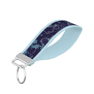 Blue Abstract Wrist Keychain