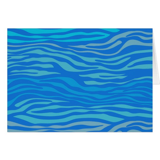 Blue Abstract Zebra Stripe Cards (Front Horizontal)