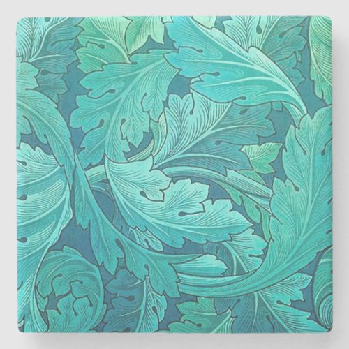 Blue Acanthus Leaf Stone Coaster