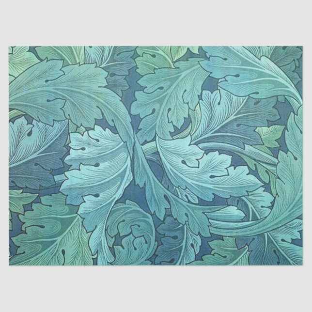 Blue Acanthus Leaf Tissue Paper (Front)