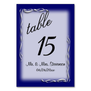 Blue Accent Frame Table Number