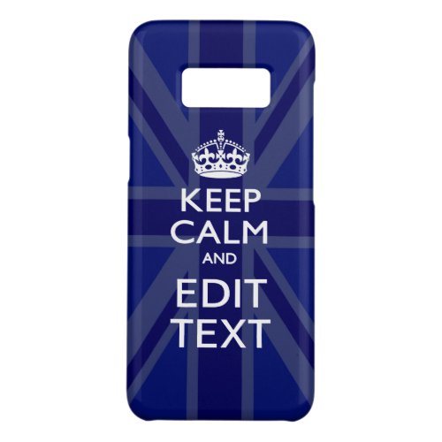 Blue Accent Keep Calm and Your Text Union Jack Case_Mate Samsung Galaxy S8 Case