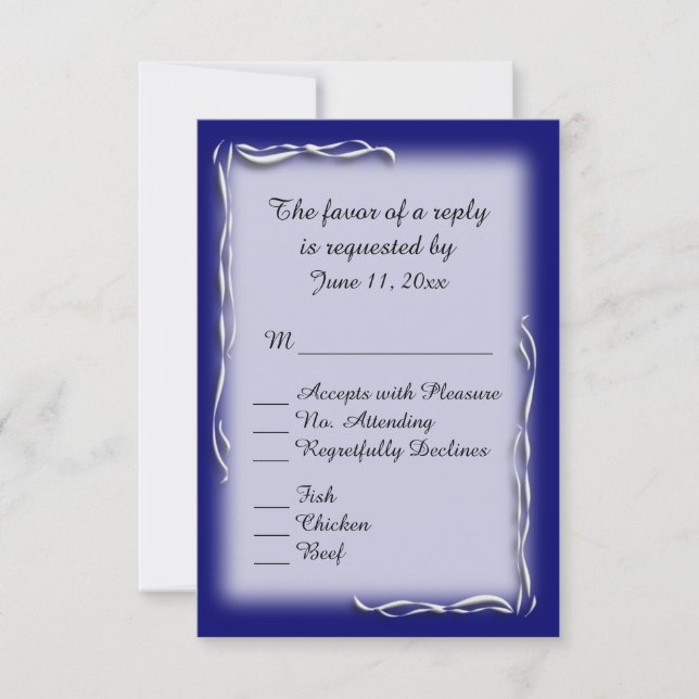 Blue Accent Menu Choices RSVP (Front)
