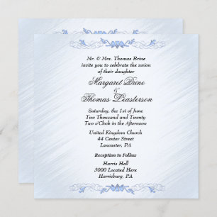 Blue Accent Wedding Invitations