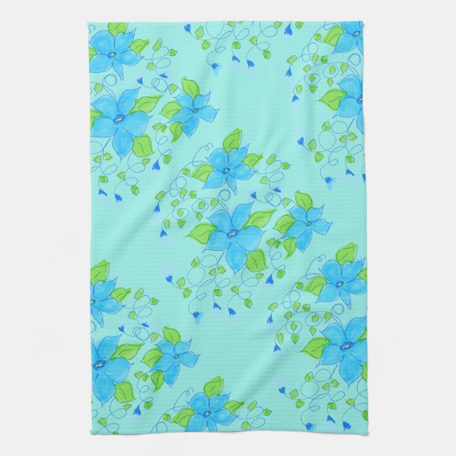 Blue Accented in green Towel (Vertical)