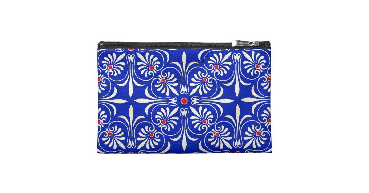 Blue Accessory Bag Greek Athenian Pattern White | Zazzle