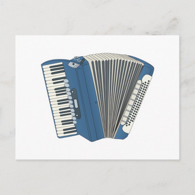 blue accordian postcard (Front)