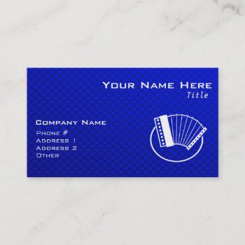 Blue Accordion Business Card by MusicPlanet at Zazzle