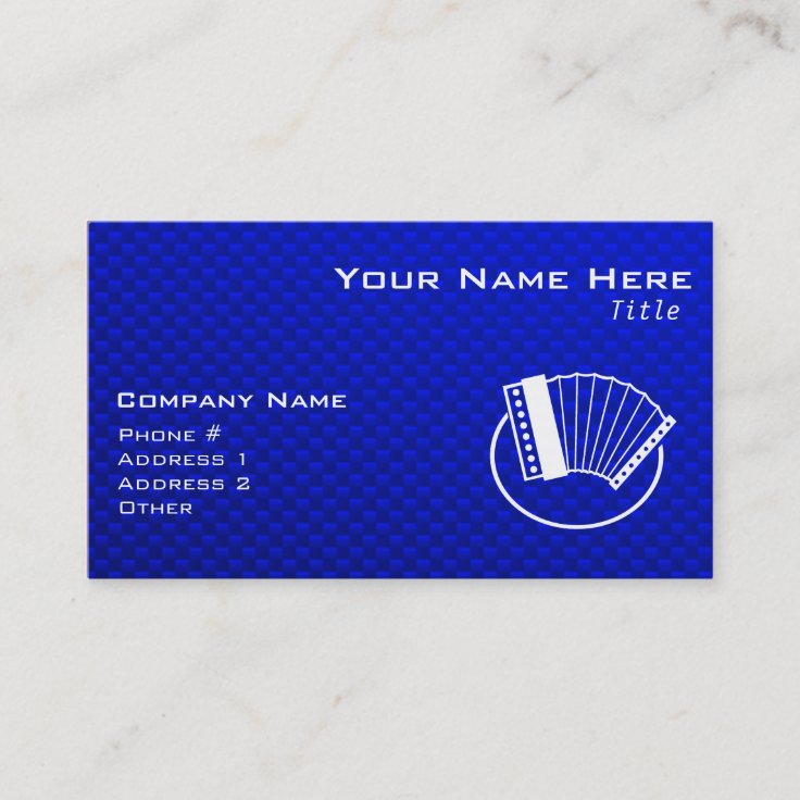 Blue Accordion Business Card Zazzle