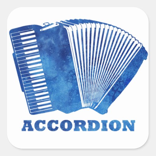 Blue Accordion Square Sticker | Zazzle