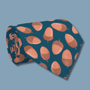 Blue Acorn pattern Neck Tie