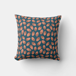 Blue Acorn pattern Throw Pillow