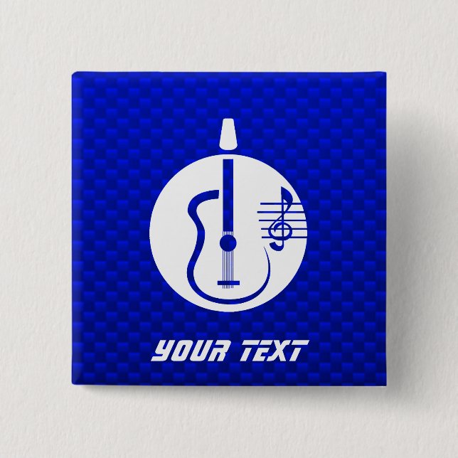 Blue Acoustic Guitar Button (Front)