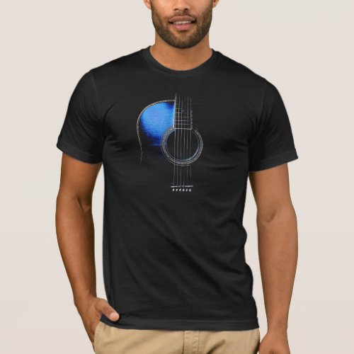 Blue Acoustic Guitar T_Shirt Vers 2 see notes