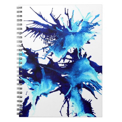 Blue Acrylic Inks Floral Weird Abstract Painting Notebook
