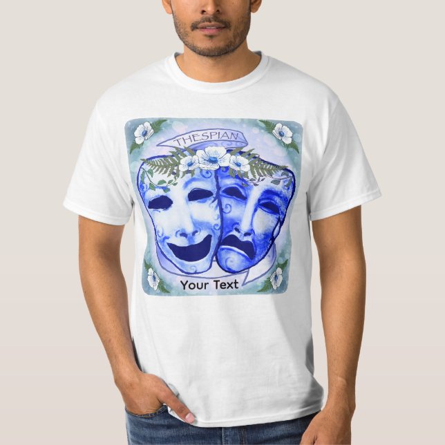 Blue  Actor Masks T-Shirt (Front)