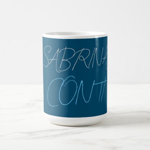 Blue Add Name Modern Minimalist Plain Coffee Mug