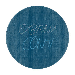 Blue Add Name Modern Minimalist Plain Cutting Board