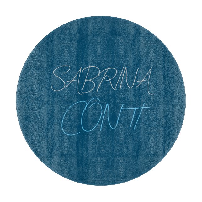 Blue Add Name Modern Minimalist Plain Cutting Board (Front)