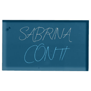 Blue Add Name Modern Minimalist Plain Place Card Holder