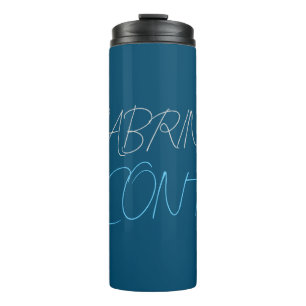 Blue Add Name Modern Minimalist Plain Thermal Tumbler