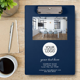 Blue Add your Logo Custom Text Promotion Photo Clipboard