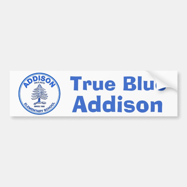 Blue Addison Bumper Sticker (Front)