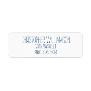 Blue Address on White Label