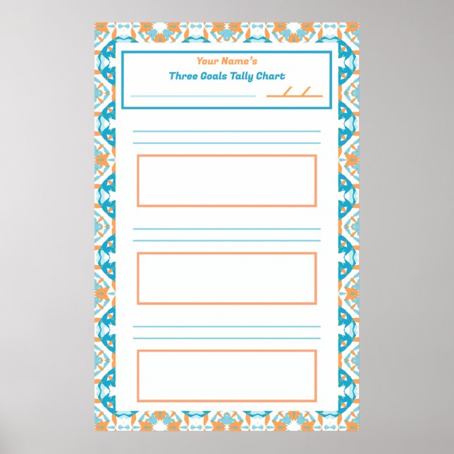 Blue ADHD Girl’s Goal Habit Tracker Chart Download (Front)