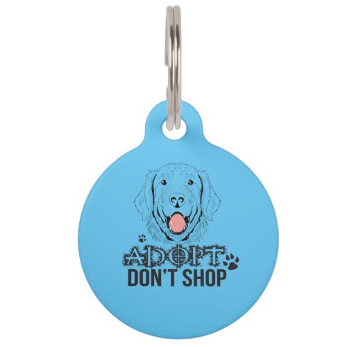 Blue Adopt Dont Shop Homeless Rescue Dog   Pet ID Tag