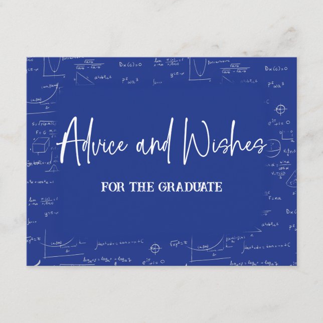 Blue Advice and Wishes for the Graduate  Enclosure Card (Front)