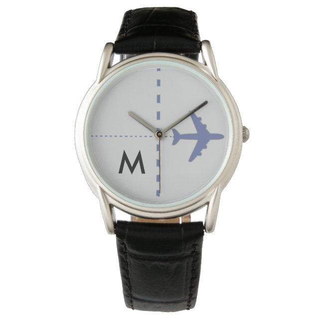blue aeroplane with initial watch (Front)