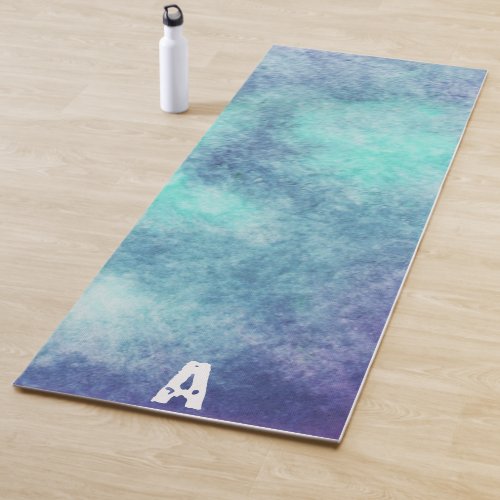 blue aesthetic beach watercolor  Yoga Mat