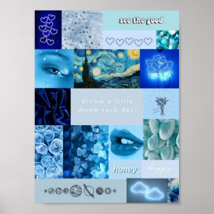 blue aesthetic poster