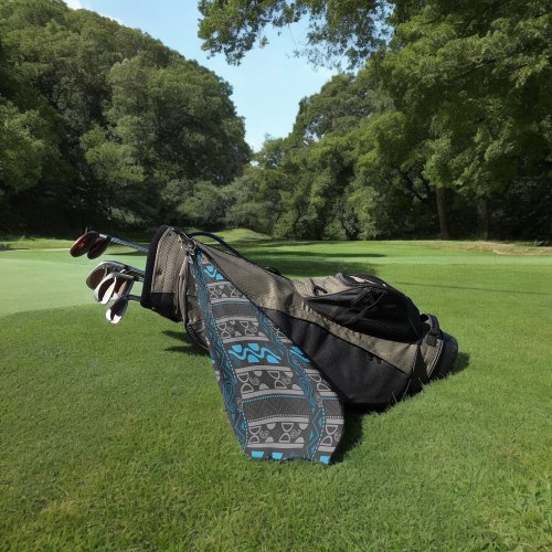 blue african aztec golf towel