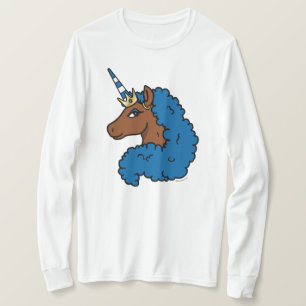 Blue Afro Unicorn T-Shirt