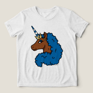 Blue Afro Unicorn Tri-Blend Shirt