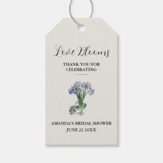 Blue Agapanthus Floral Love Blooms Favor Gift Tags