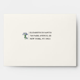 Blue Agapanthus Wedding Back Flap Return Envelope