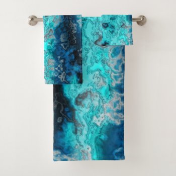 Blue Agate Bath Towel Set by DeepFlux at Zazzle