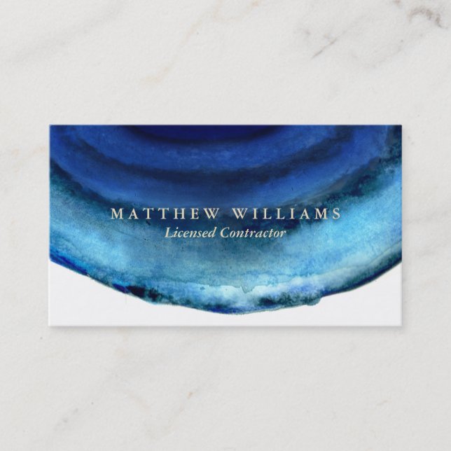 Blue Agate Business Cards (Front)
