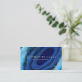 Blue Agate Business Cards (Standing Front)