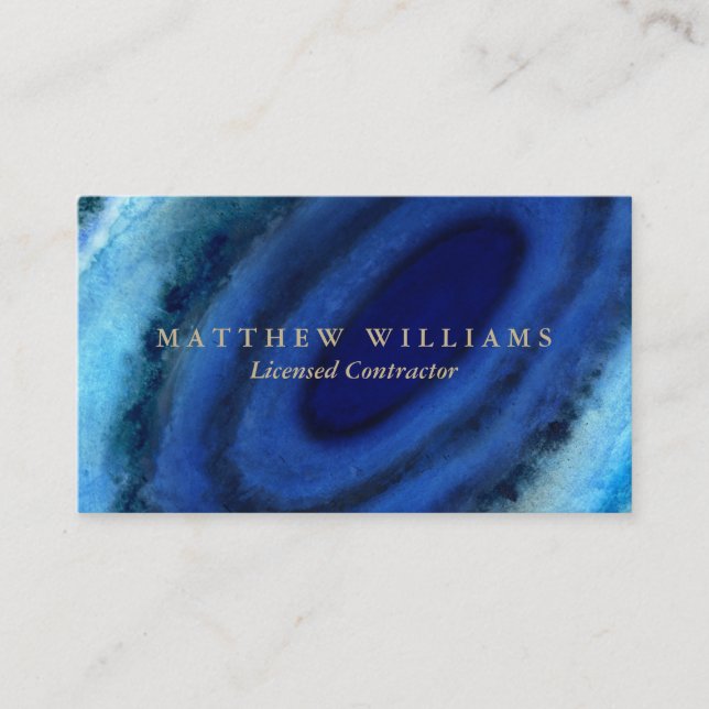 Blue Agate Business Cards (Front)
