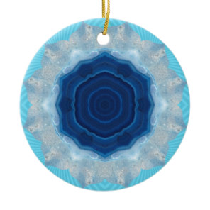 Blue Agate Crystal Design! Ceramic Ornament