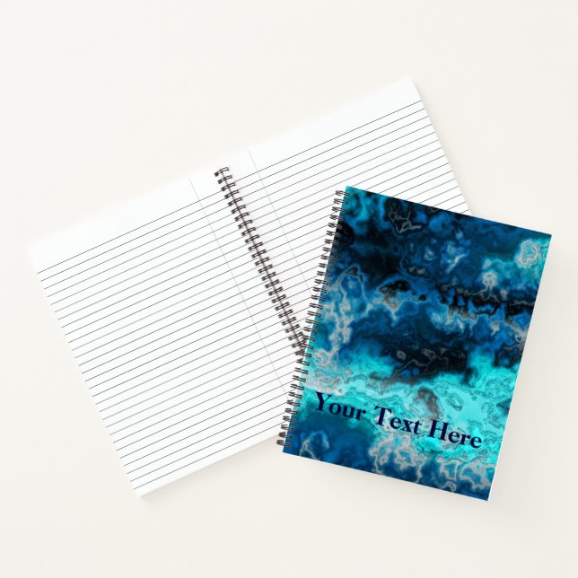 Blue Agate Customizable Notebook (Inside)