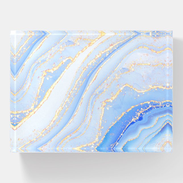 blue agate design paperweight (Front)